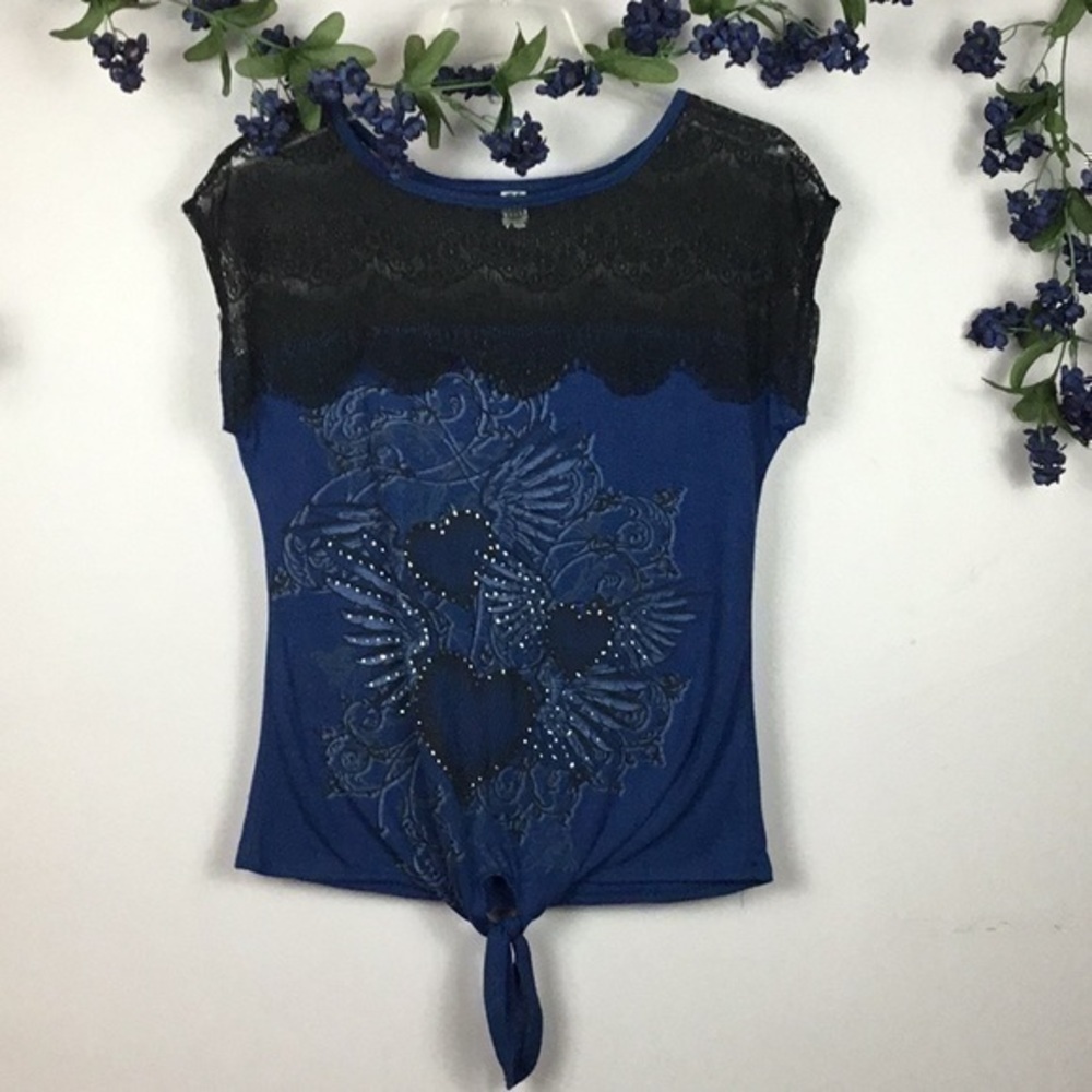HYBRID Sleeveless Top Blouse Front Tie Small